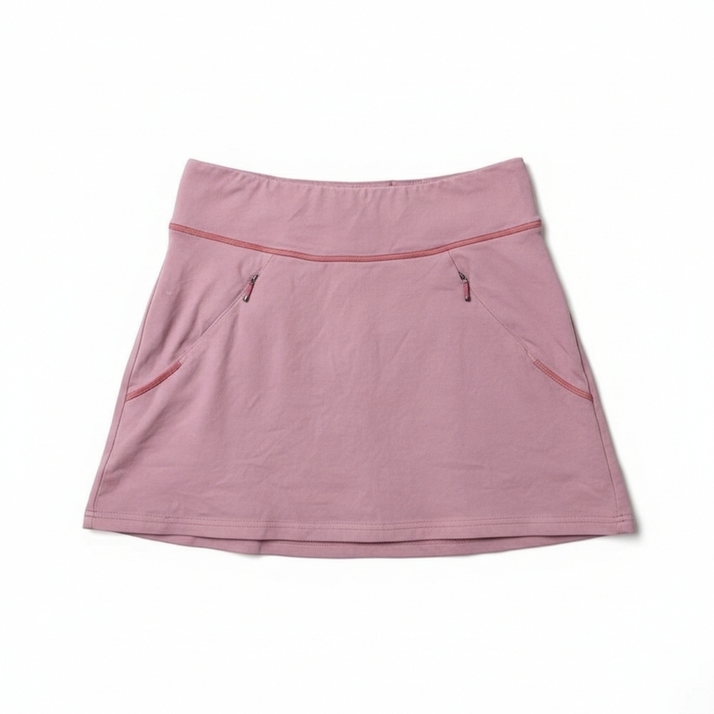 Pink Athletic Printed Stretchy Comfortable Womens Skirt Patterned Pockets